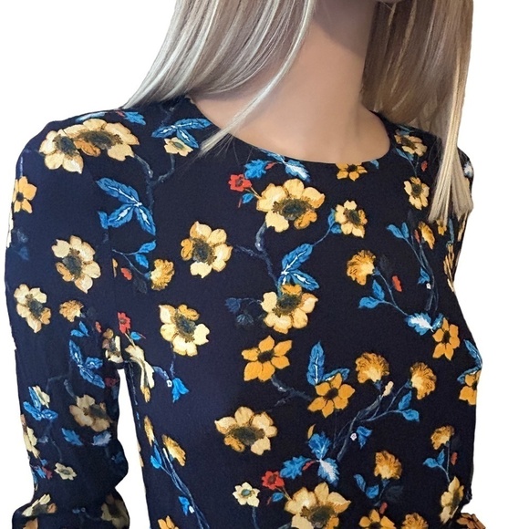 ASTR Nordstroms Vivid Floral Dress Asymmetrical Hemline Long Sleeve Versatile - Picture 9 of 16
